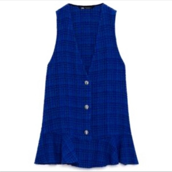 Zara Dresses & Skirts - Zara Pinafore Royal Blue Dress